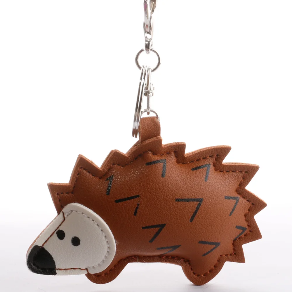 

Hedgehog Accessories Keychain Fashion Cases Bags Pendant Pu Leather Animal Modeling Key Chain Delicacy Keyring Gifts Give Friend