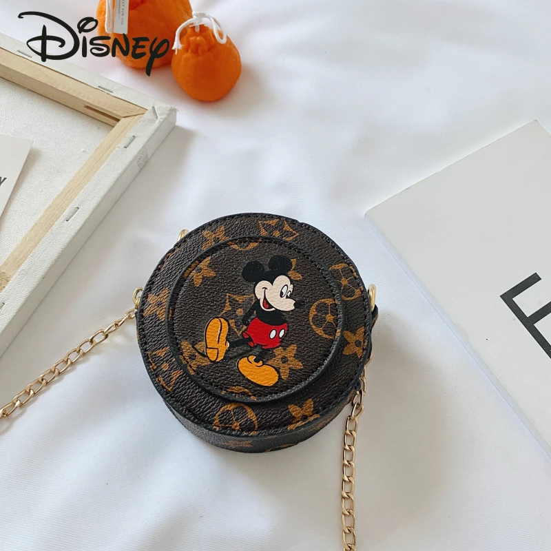 

Disney Mickey New Girls Shoulder Messenger Bag Fashion Mini Cute Coin Purse Round Zipper Storage Bag Children's Birthday Gift