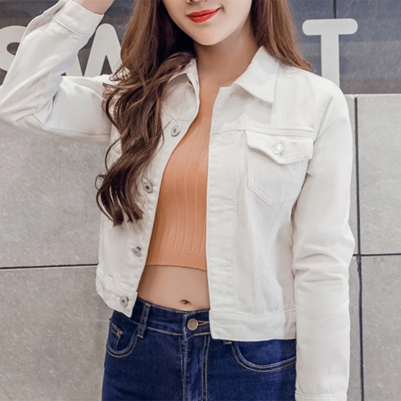 Верхняя одежда короткая куртка бомбер женские свободные джинсы с длинным