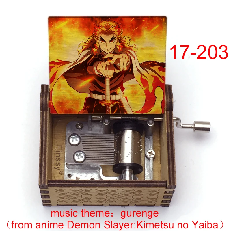 

Newest Anime Demon Slayer Kimetsu No Yaiba Kibutsuji Muzan Kisatsutai Gurenge Music Theme Hand Music Box Cosplay Fans Gift