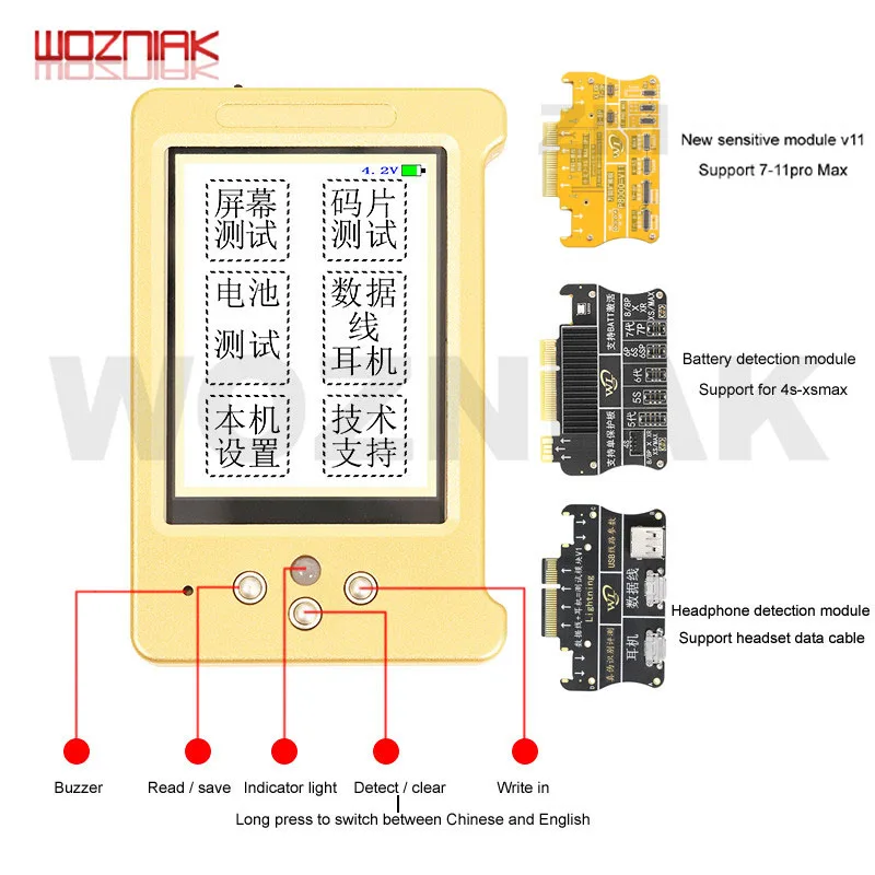 WL V6 ЖК-экран цветной программатор для iPhone 11 XR XSMAX XS 8P 8 7P наушники/сенсорный/аккумулятор ремонт хороший как Qianli iCopy - Цвет: 3in1 set