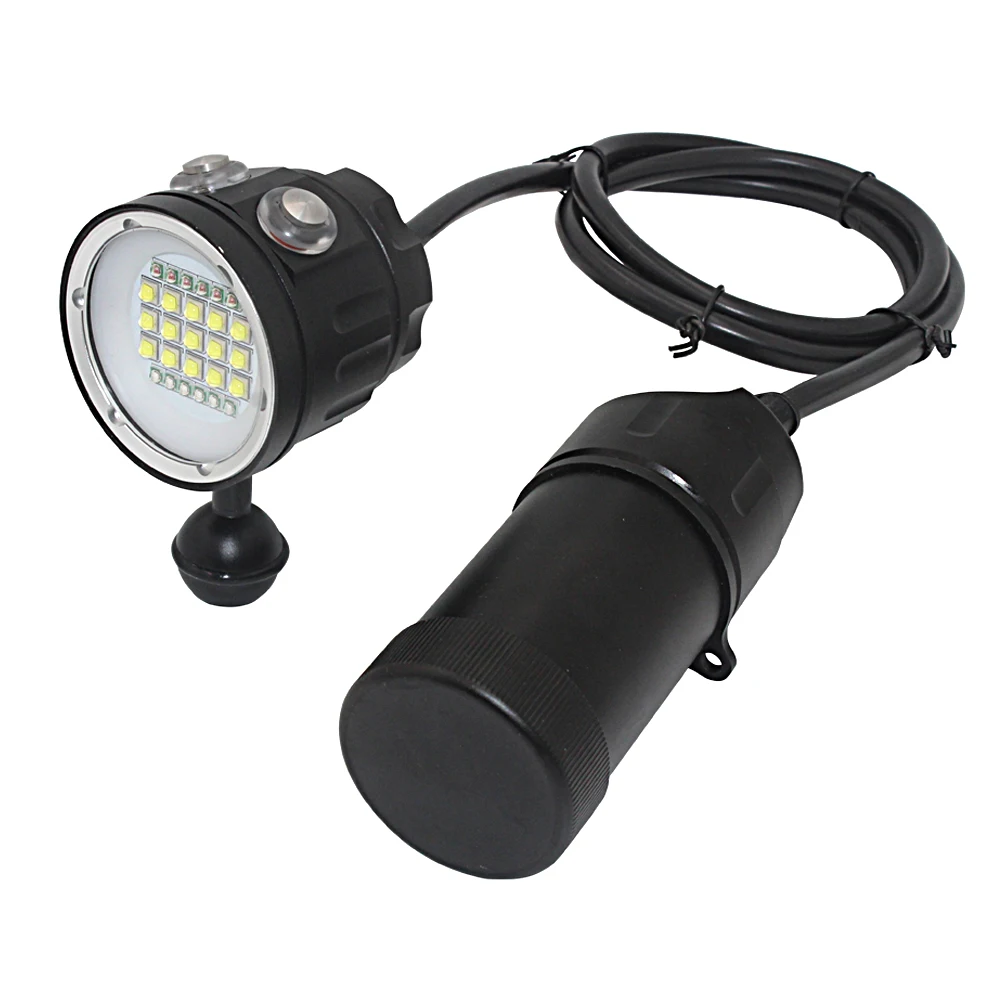買取 27 Ledキャニスターダイビングビデオライト防水 100 メートル水中xm L2 スキューバダイビングトーチ充電式 18650 は、分割懐中電灯