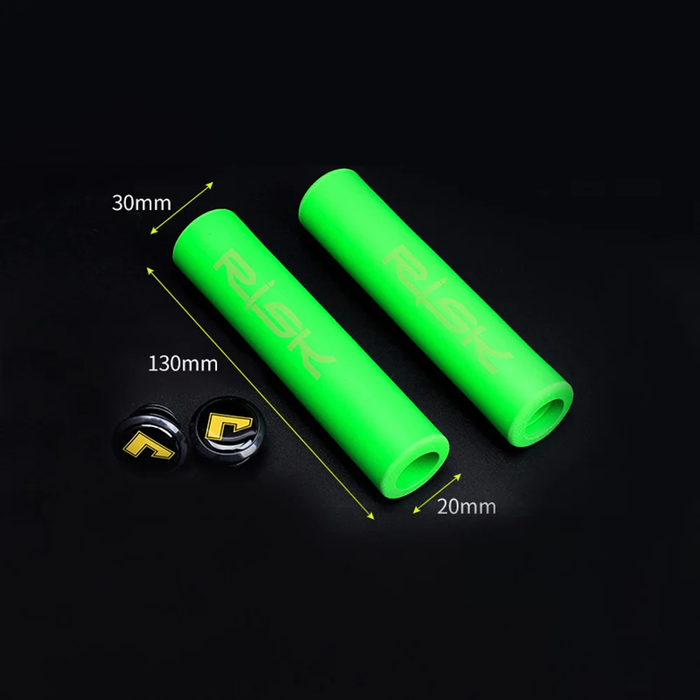 

RISK 1 Pair Bicycle Silica Gel Handlebar Grips MTB Removeable Plastic Ultralight Anti-skid Soft End Plugs Bike Handle Bar Grips