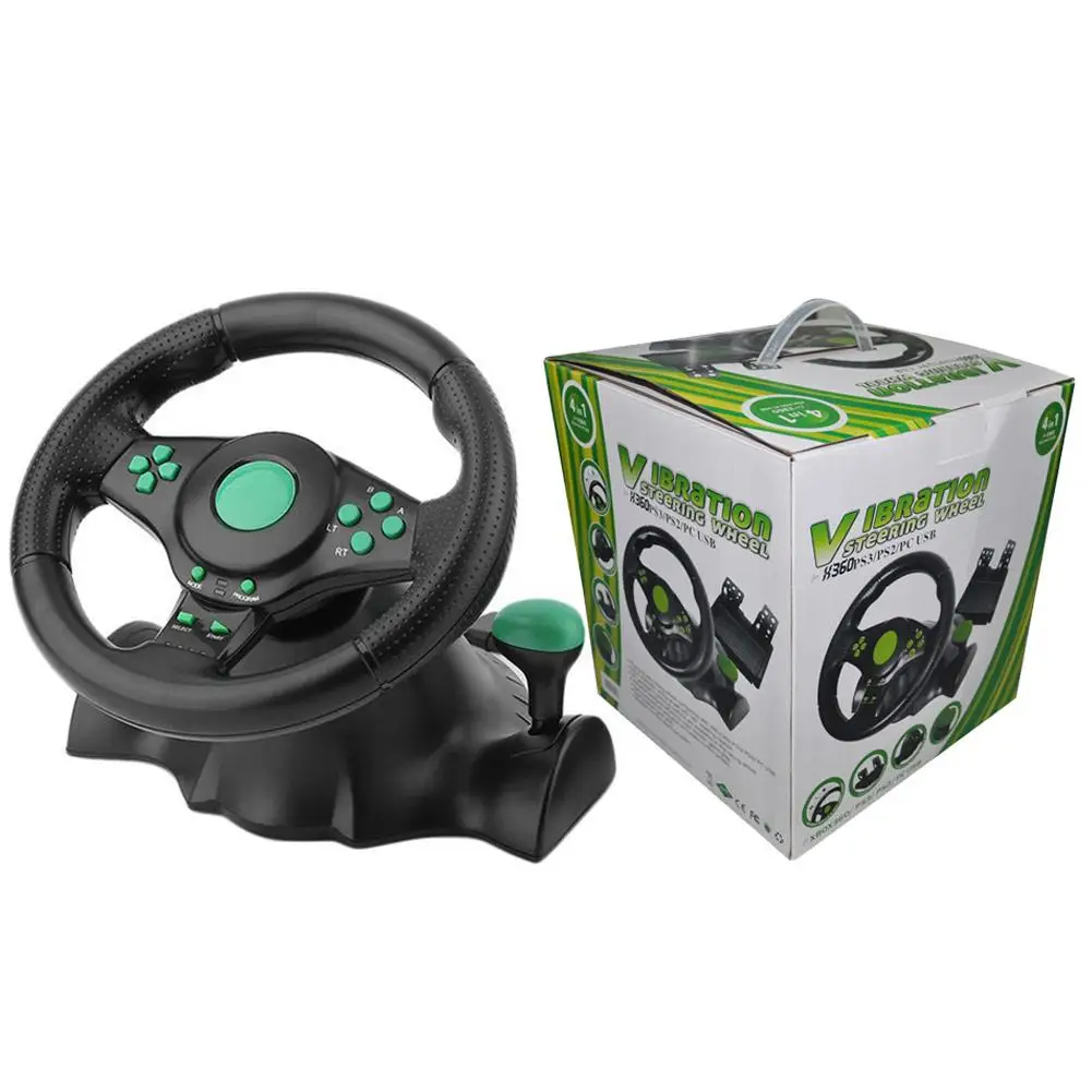 Для XBOX-360/для PS3/P2/PC игры гоночный руль USB подключи и играй с педалью компьютерная Вибрация 180 градусов нулевой мертвый угол