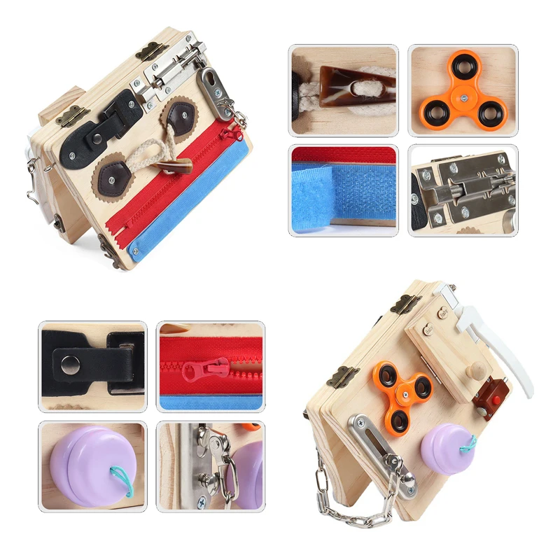 

Busy Board Montessori Toy Essential Educational Sensory Board Children Wood Skill Training Parent-Child Game Puzzle Intelligence