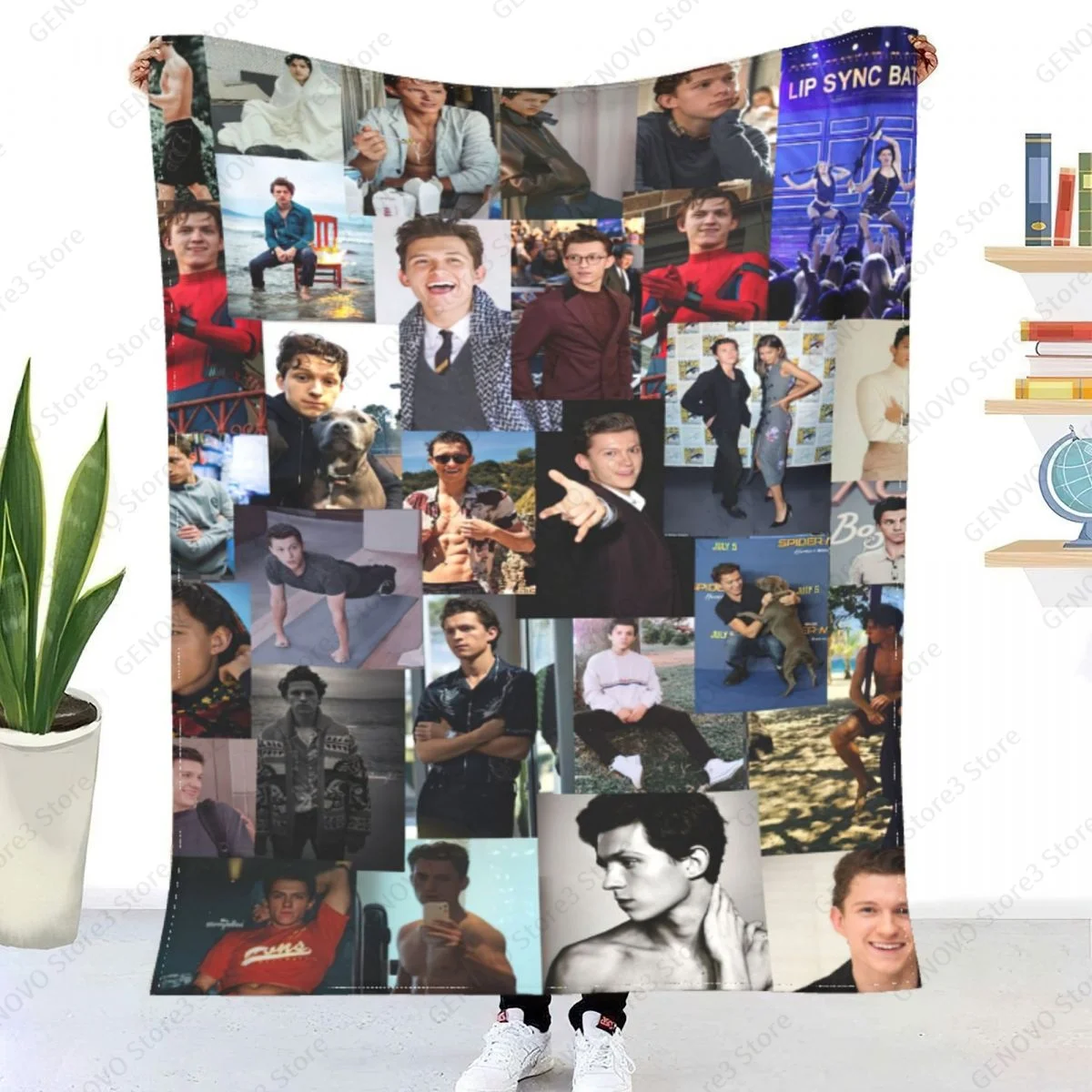 

Tom Hiddleston Collage Plaid Blanket Coral Fleece Decoration Actor Portable Warm Blanket/ for Sofa Bedroom Bedding Throws