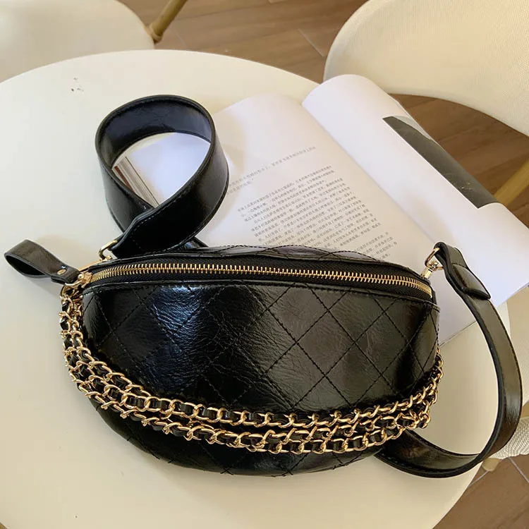 

New fashion Pu waist bag women's chest bag Korean women's messenger bag satchels