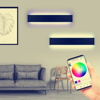 nordic italian rgb dimmable rectangle led wall lights app remote control bluetooth wall lamp for living room foyer free shipping