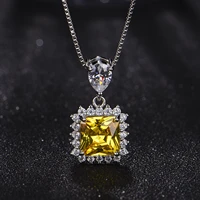black angel fashion luxury pink spinel gemstone 925 silver citrine pendant necklace for women wedding gift jewelry wholesale