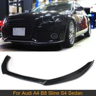 Спойлер для переднего бампера из углеродного волокна для Audi A4 B8 Sline S4 седан 2009-2012 нестандартный диффузор для губ переднего бампера Черный FRP