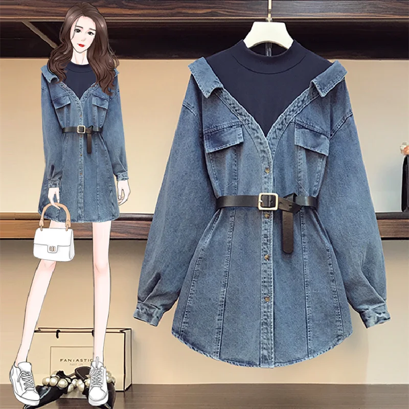 

Female Korean Harajuku Vintage Denim Jacket Woman 2021 New Spring Autumn Fashion All-Match BF Splicing Jeans Coat Female A832