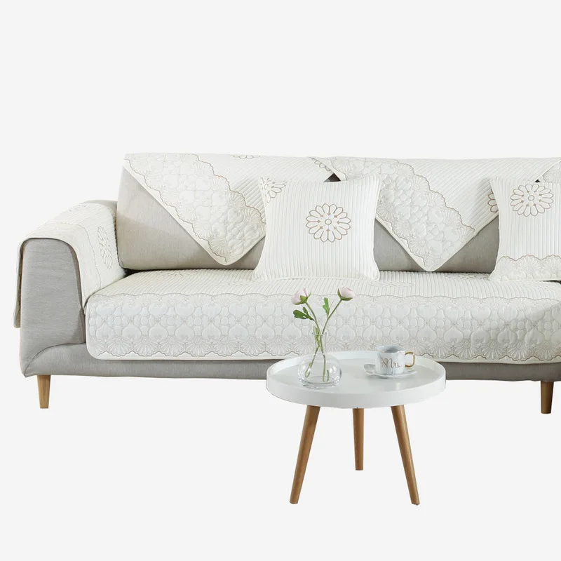 Чехлы для диванов с цветочной вышивкой толстая нескользящая полоска съемное