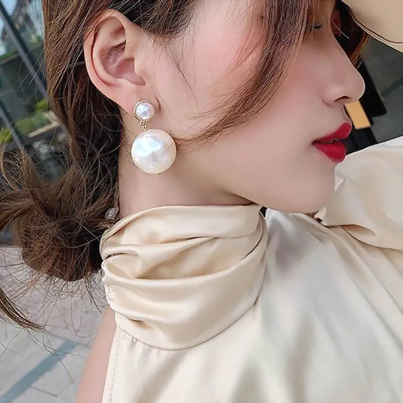 

Pearl Earrings Etrendy New Style Female Jewelry All Match Simple Korean Brincos Wholesale Birthday Gifts For Girlfriend