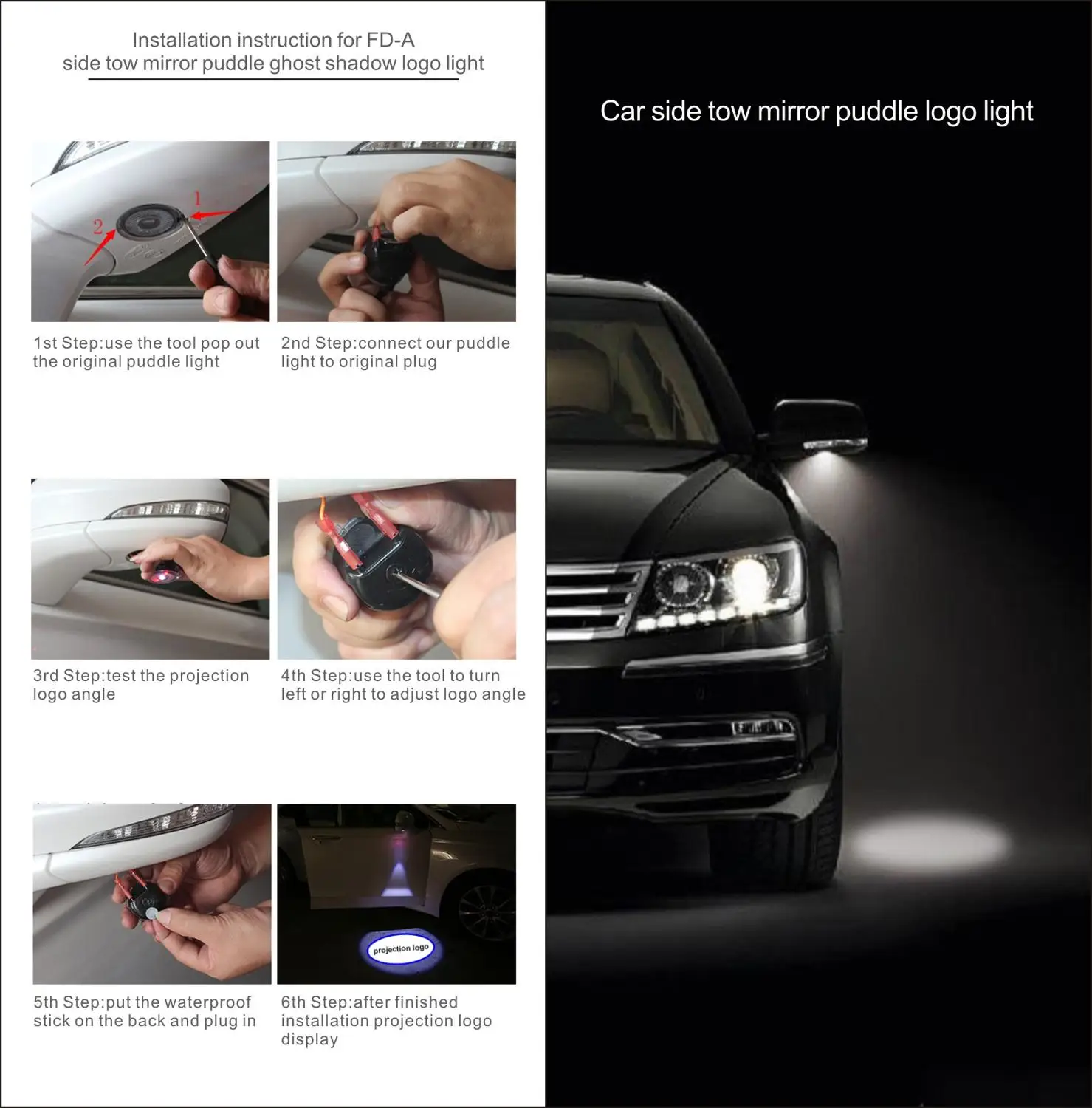 Светодиодный Боковой зеркальный светильник QCDIN для Ford Explorer 2011 | Фары в сборе