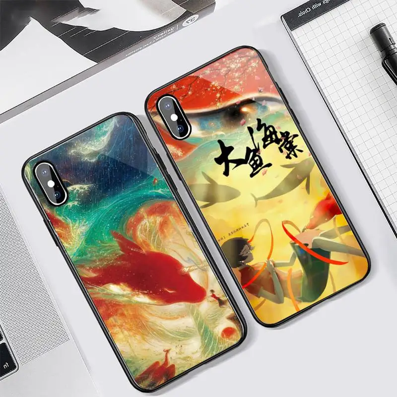 

Big Fish Begonia chinese anime Phone Case Tempered glass For iphone 6 7 8 plus X XS XR 11 12 13 PRO MAX mini