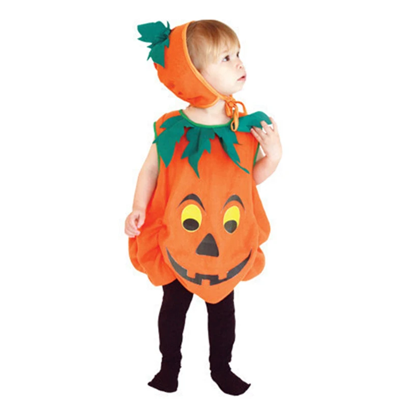Новинка Нарядный комбинезон без рукавов с тыквой для маленьких детей на Хэллоуин