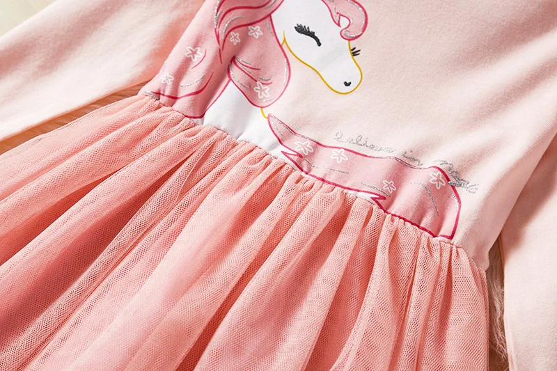 Festive Dresses for Girls Fancy Dress Unicorn Party Bithday Costume Cotton Long Sleeve Kids vestido unicornio 2019 Easter | Детская