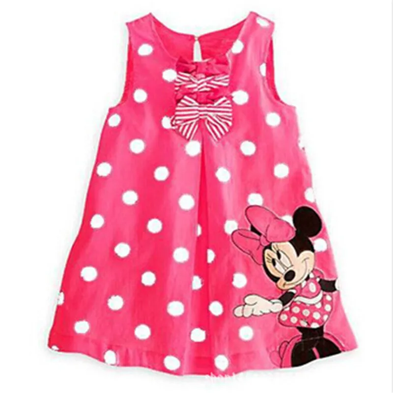 2019 Newborn Baby Girls Dresses Children Summer Sleeveless O-Neck Dress Kids Cotton Dot Character Clothes A-line Casual Clothing | Детская