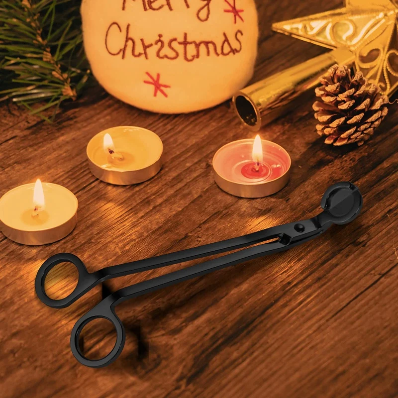 

Candle Wick Trimmer Cutter Stainless Wick Clipper Scissor for Trim Wick to Burn Equally Reduces Soot(Black)