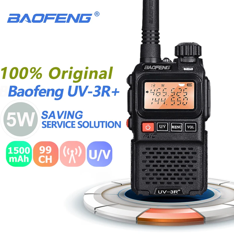 Портативная мини рация Baofeng UV 3R + Plus 3 Вт UHF и VHF двухсторонняя радиостанция Uv 3r Hf