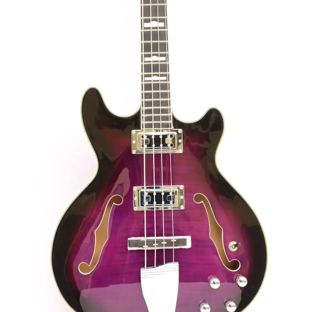 Качественный полый корпус 4 струны электрогитары перламутровый клен Арочный Топ