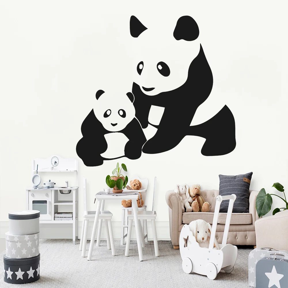 

Panda Family Wall Sticker Nursery Baby Children Bedroom Window Wall Art Decoration Removable Vinyl Animals Murals Decals Z775