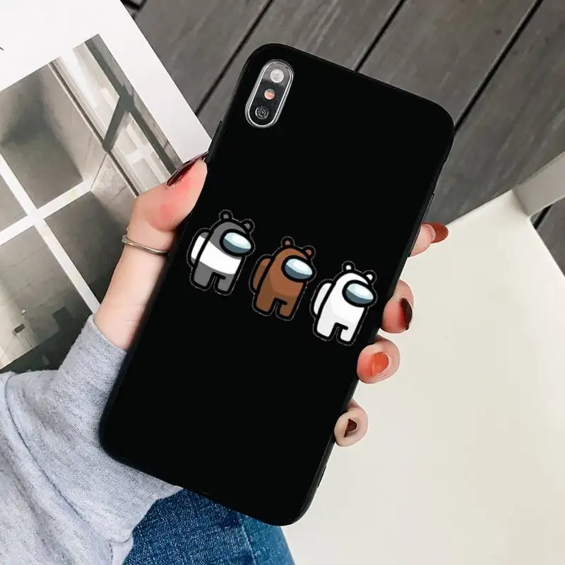 

Among Us Phone Case Black For IphoneX XS 11 12 11/12Pro Max 5 5s SE 6 6s 7 8 Plus SE2020 Cases