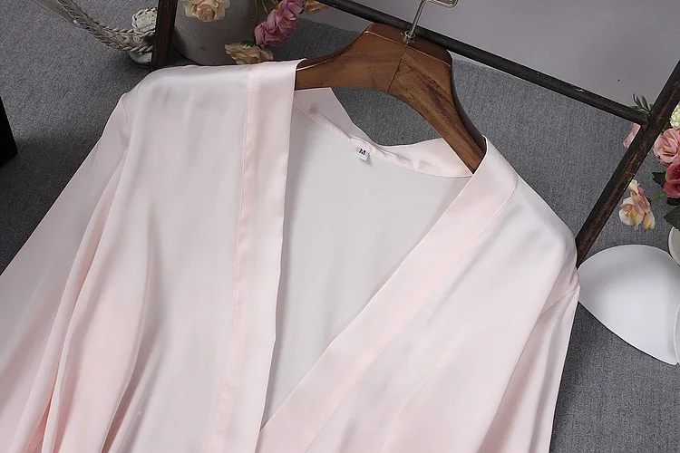 Темно-красный пикантный халат для сна кимоно комплекты одежды Женский костюм из 2