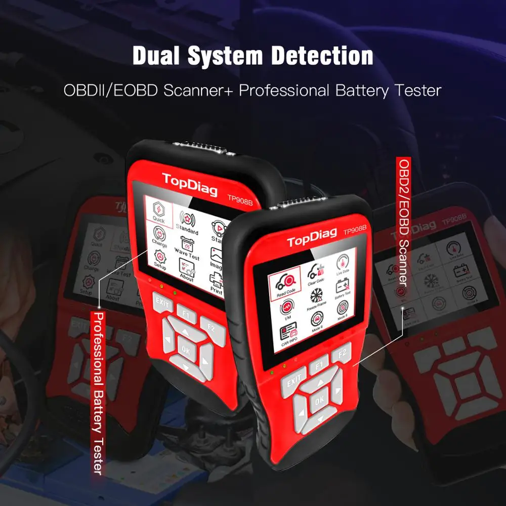 Автомобильный диагностический прибор 908B анализатор батареи OBD2 автомобильный