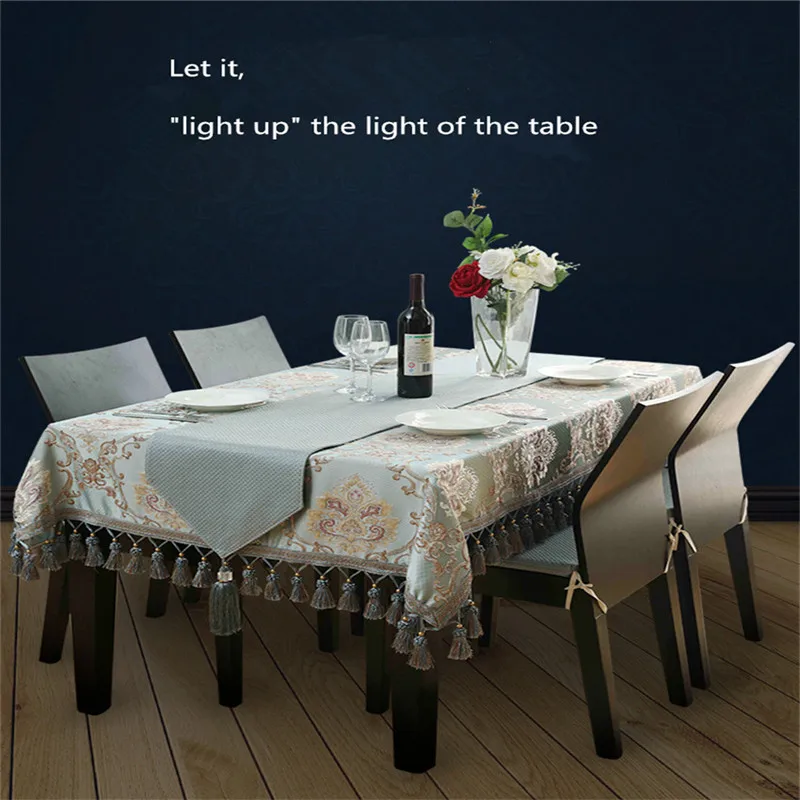 Роскошный европейский стиль скатерть с подвесными ушами для дома кухонные