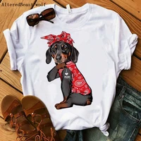 summer dachshund dog i love mom t shirt women harajuku mama bandana t shirt female hip hop 2021 short sleeve tshirt clothes