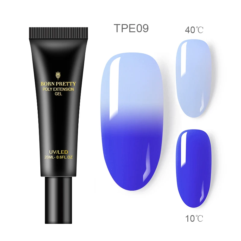 TPE09 BORN PRETTY удлиняющий УФ-гель для ногтей, блестящий удлиняющий Гель-лак для наращивания ногтей, гель для наращивания ногтей, 20 мл - Цвет: TPE09