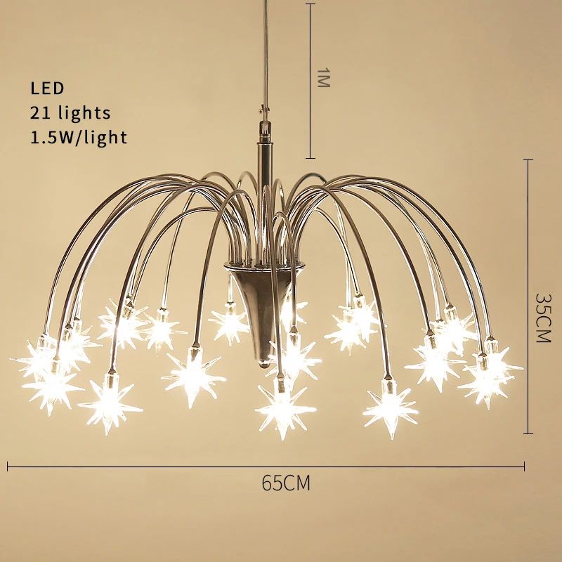 Современная Подвесная лампа в виде фейерверка светодиодный светильник