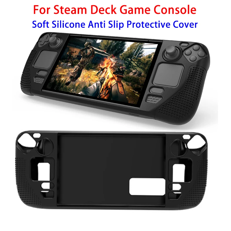 

For Steam Deck Game Console Silicone Protective Cover Handheld Game Console Anti-slip Particles Protective Case Shell