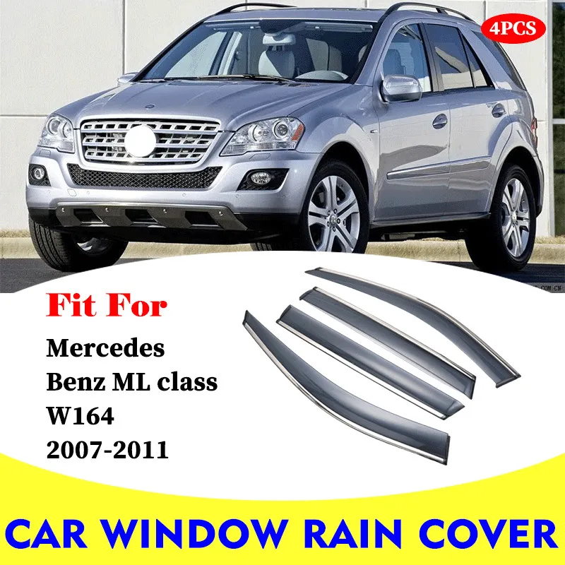 For Mercedes Benz ML class W164 ML350 2007-2011 Window Visor Car Rain Shield Deflectors Awning Trim Cover Exterior Car-Styling