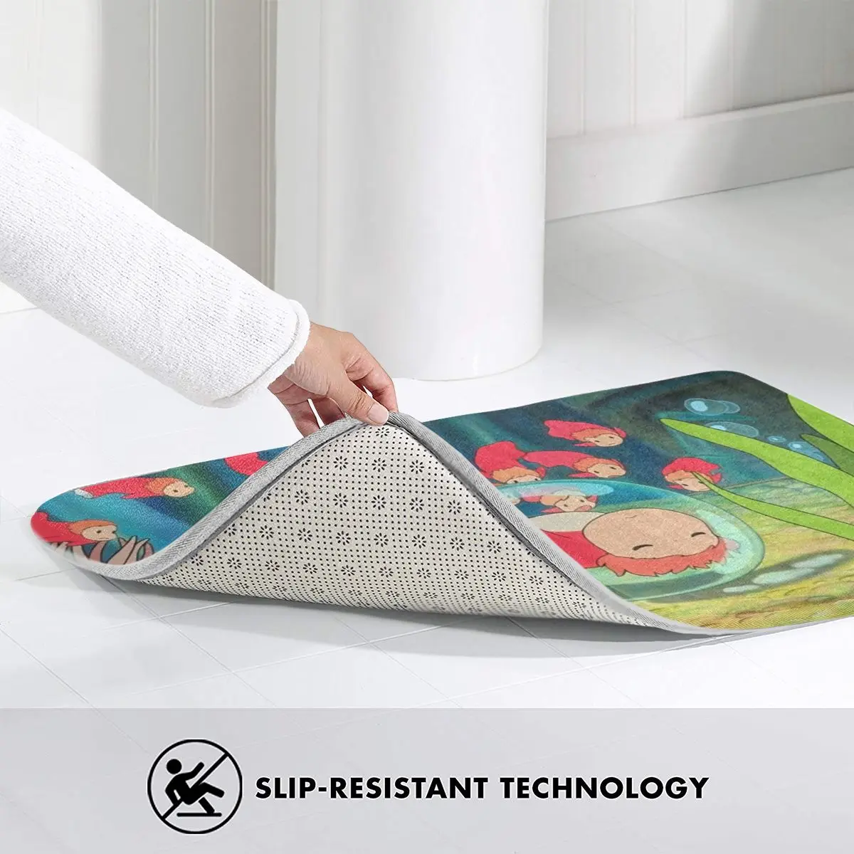 Напольный коврик Sosuke Ponyo для ног ванной нескользящий туалета балкона Прочный