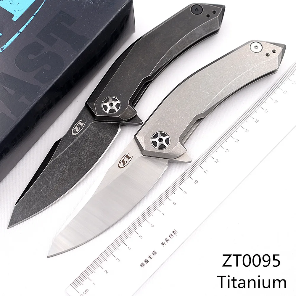 ZT0095 Mark s35vn 0095 Folding titanium handle Ball Bearing Flipper kitchen Hunt Camping Pocket EDC Tactical Tool knife
