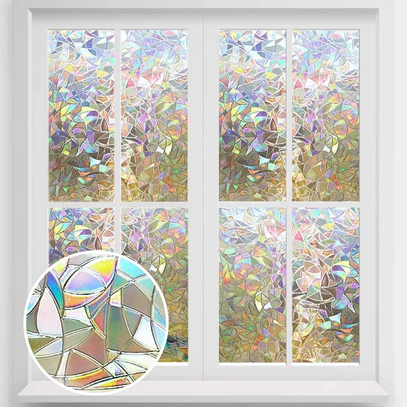 Лазерный цвет без клея статическое окно конфиденциальности радужные пленки для