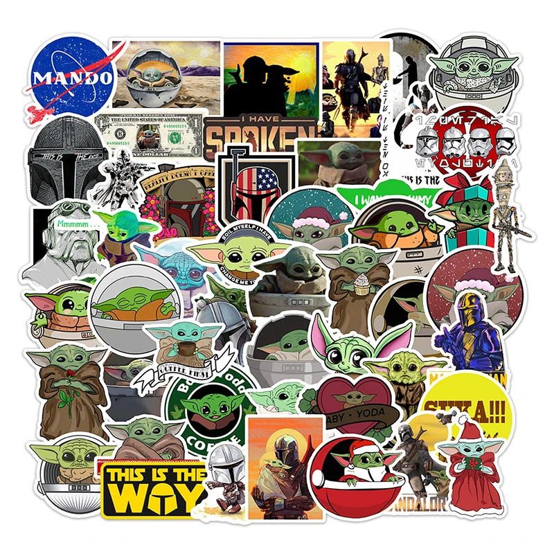 50 шт. мандалорские йода граффити наклейки для детей игрушки скейтборд ноутбук