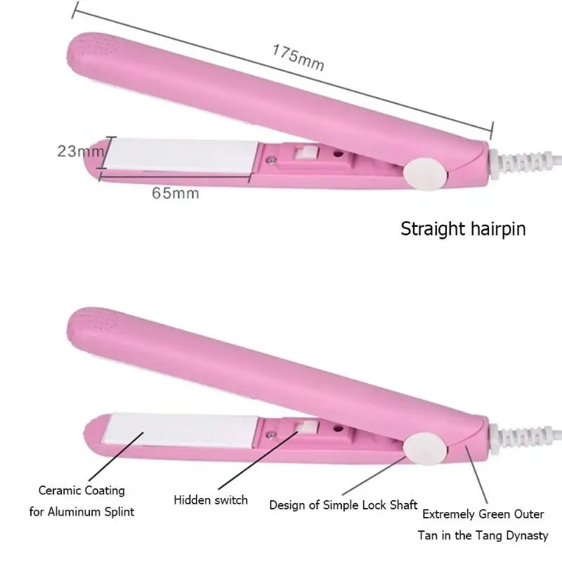 Мини выпрямитель для волос Электрический Ионный керамический Стайлинг щипцы