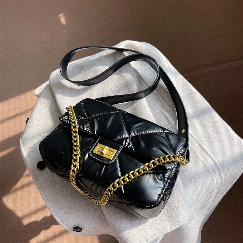 

Retro Mini Nylon Flap Crossbody Bags for Women 2022 Hit Winter Chain Shoulder Bag Lady Brand Trendy Phone Handbags and Purses