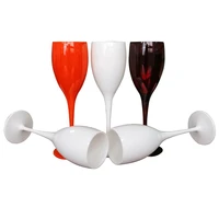 175ml champagne flutes glasses plastic wine glasses dishwasher safe 3colors white acrylic champagne glass transparent wine glass