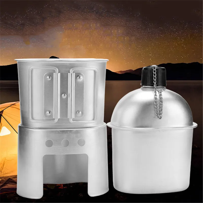 Военный чайник 900 мл Алюминиевая столовая Ланч бокс Питьевая Бутылка спиртовая