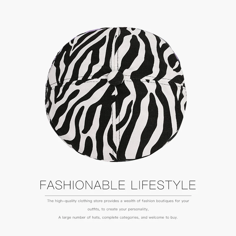 Осенне-зимний кожаный берет с рисунком коровы женский Британский ретро