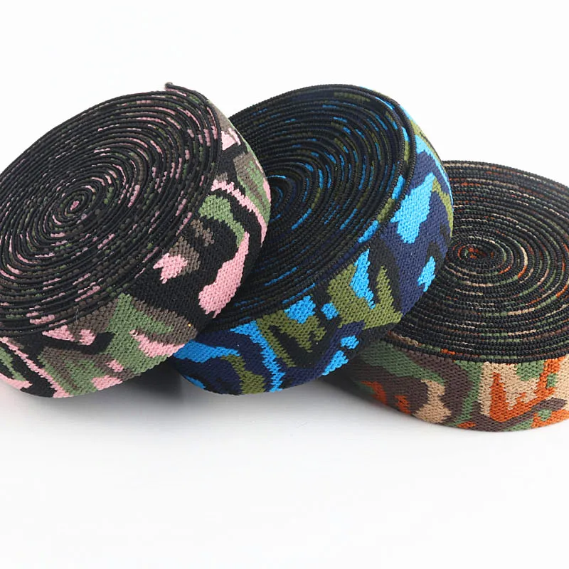 25 мм Камуфляжный узор эластичная лента 2 5 см на талию ремешок для обуви домашний