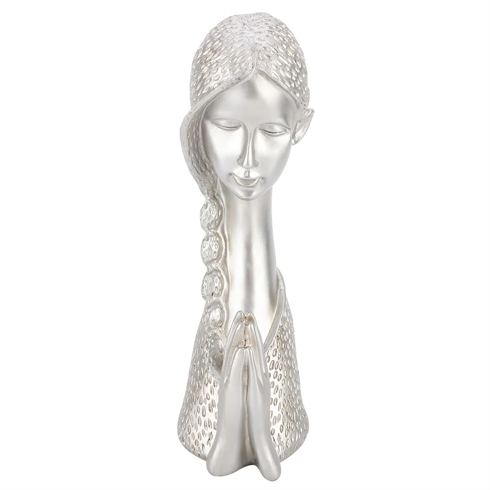 

Vintage Retro Girl Prayer Resin Sculpture Home Desk Decor Ornament Photograph Props Ornaments For Home,Office,Coffee Shops