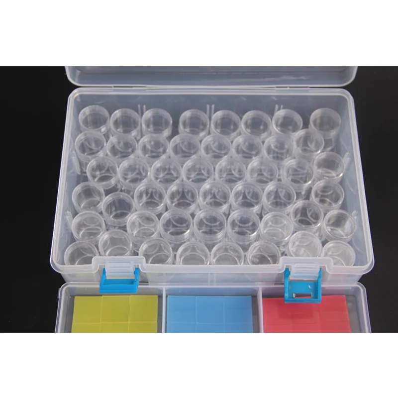 Новый большой контейнер с 48 отделениями для хранения материалов для алмазной живописи и рукоделия: клей для мозаики, ручка, глиняная плитка, наборы для вышивания крестиком.