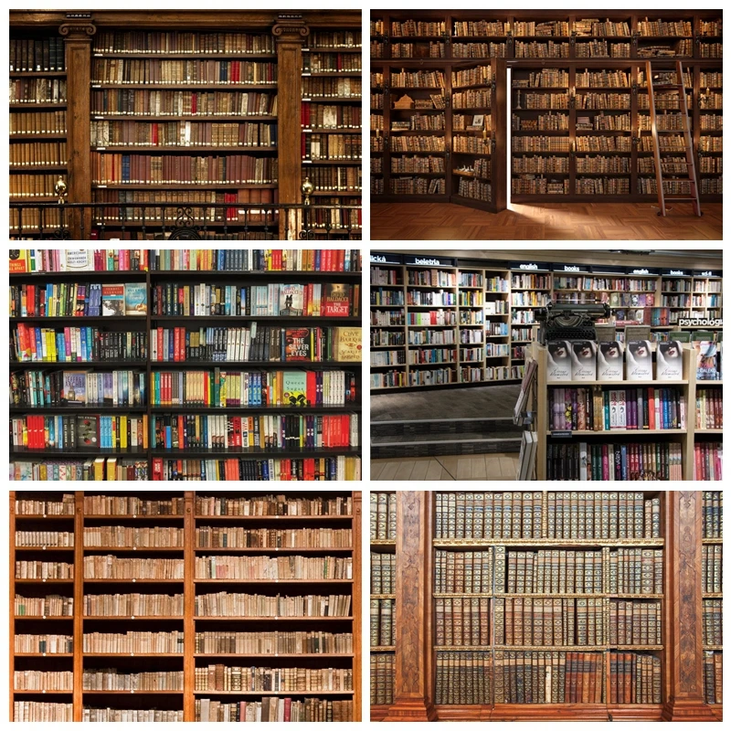 Laeacco библиотека старая деревянная книжная полка книги обучение ребенок интерьер