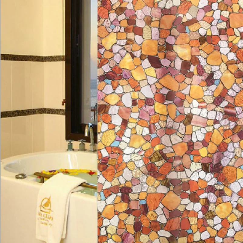 Витражный камень наклейка на окно Электростатическая термостойкая защита