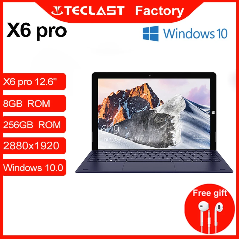 Teclast X6 Pro планшет Нетбуки Windows 10 Intel сенсорный Экран 8 Гб Оперативная память 256 ГБ SSD